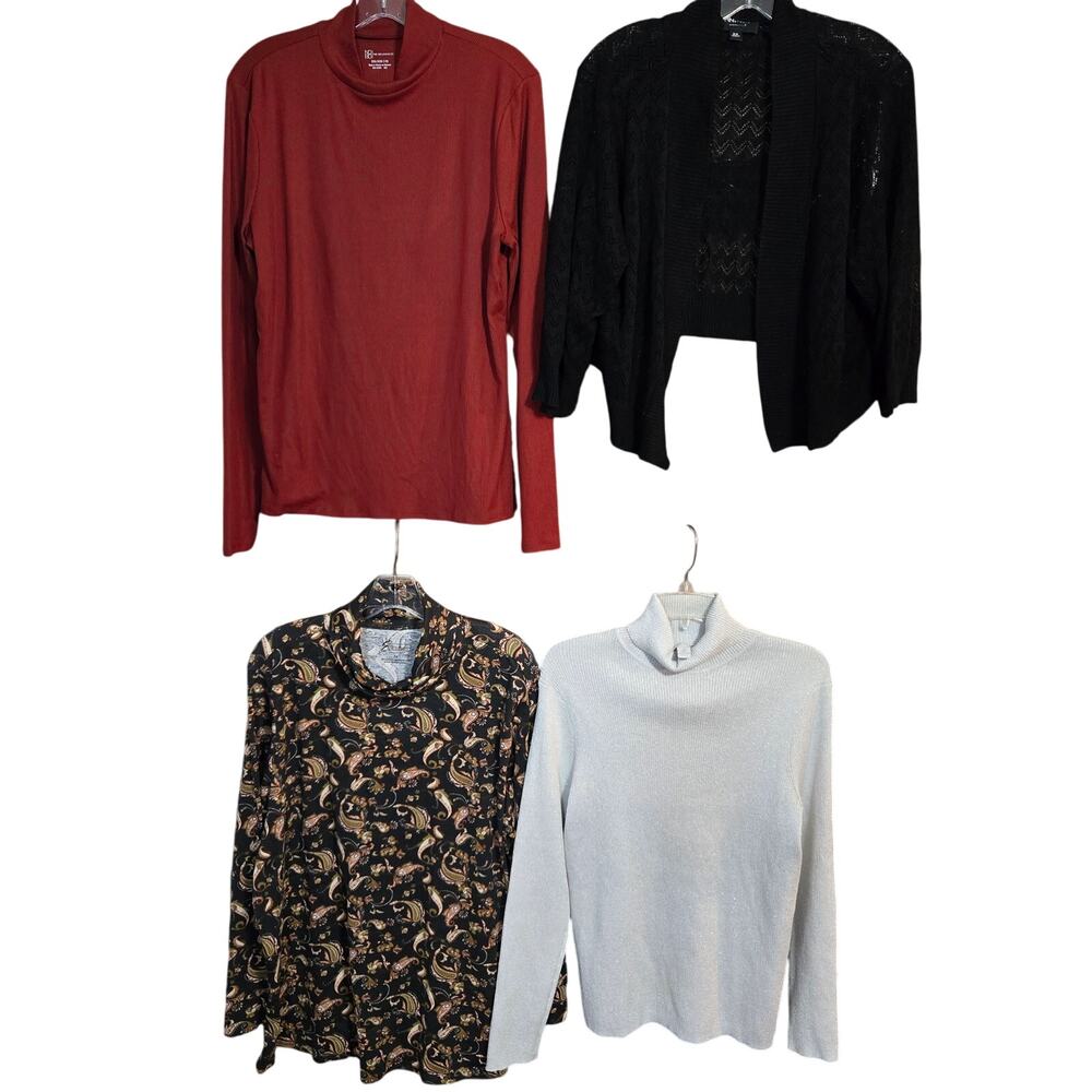 Women's 2X 18W 20W Tops Shirts Blouses Sweaters Wholesale Bulk Lot of 4 2XL XXL